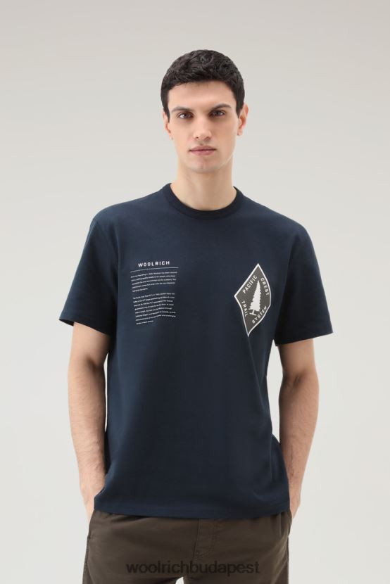 Woolrich ruházat trails póló tiszta pamutból férfiak L8D4F423 melton kék